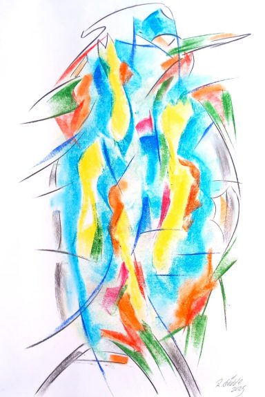 Piep 600,00 Pastellgemälde mit mehrfacher Fixierung