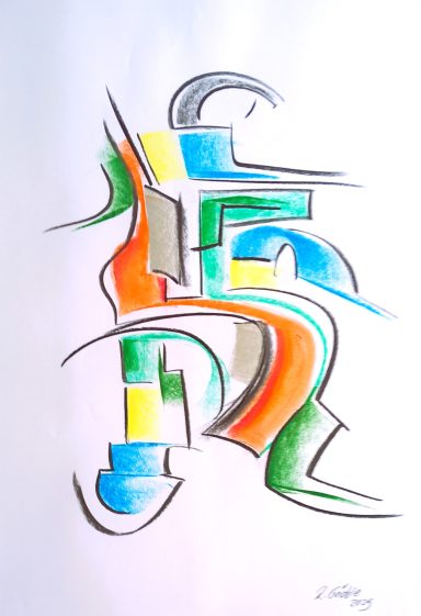 Kämpfer 1200,00 abstrakt extrem 43 x 64